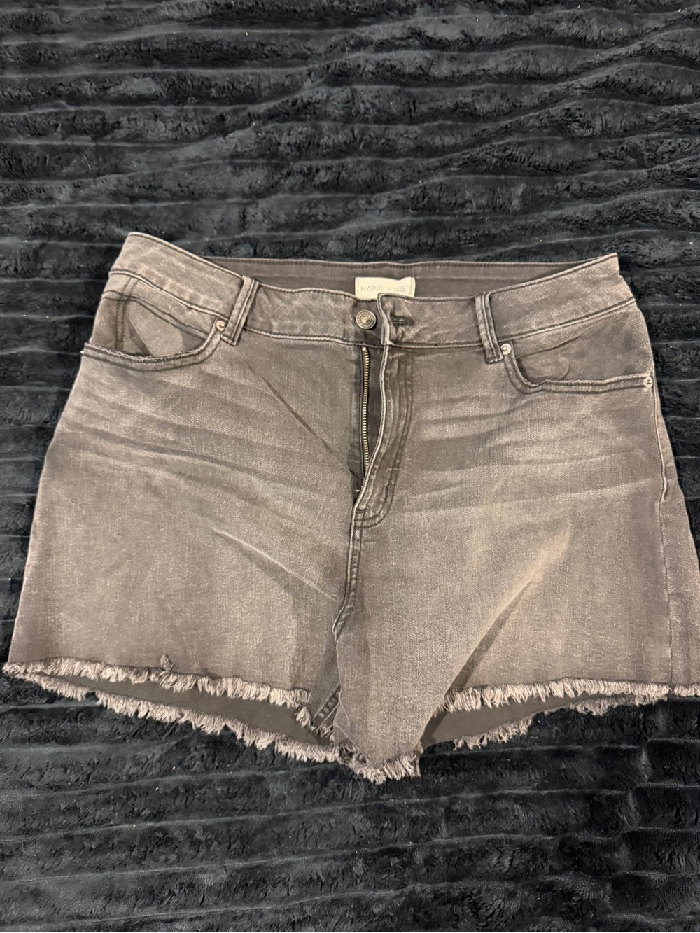 Happily Grey Black Jean Shorts